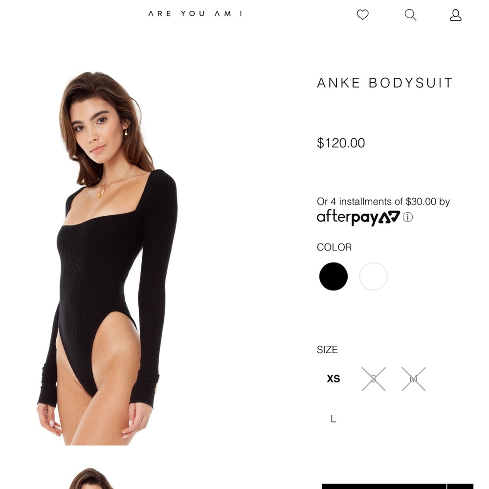 Areyouami anke bodysuit XS